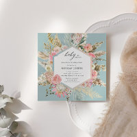 Bébé En Fleur Baby shower Bohème Invitation