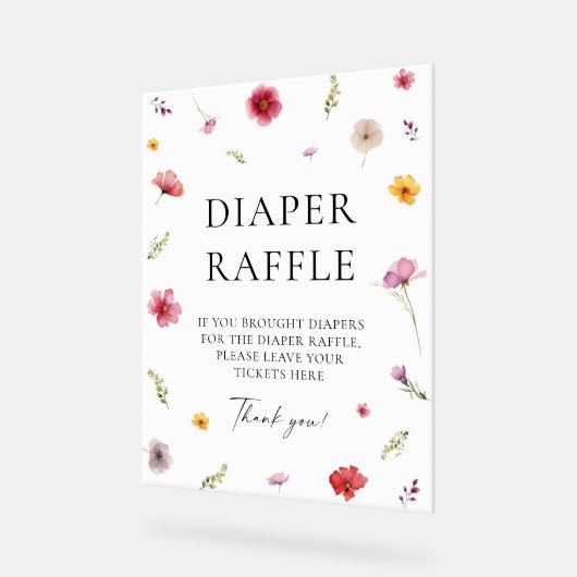 Bébé en fleur Baby shower de couches Jeu de raffle (Angle)