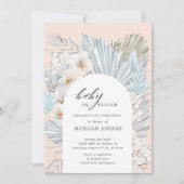 bébé en fleur baby shower fleuri bohème invitation (Devant)