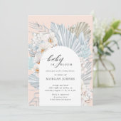bébé en fleur baby shower fleuri bohème invitation (Debout devant)