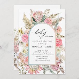 bébé en fleur baby shower fleuri bohème invitation