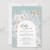 bébé en fleur baby shower fleuri bohème invitation (Devant)