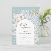 bébé en fleur baby shower fleuri bohème invitation (Debout devant)
