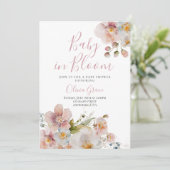 Bébé en fleur baby shower floral Invitation (Debout devant)