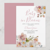 Bébé en fleur baby shower floral Invitation (Devant / Derrière)