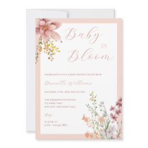 Bébé en fleur Baby shower floral Invitation