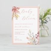 Bébé en fleur Baby shower floral Invitation (Debout devant)