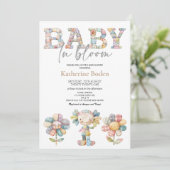 Bébé en fleur Baby shower floral Invitation (Debout devant)