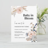 Bébé en fleur Baby shower floral Invitation (Debout devant)