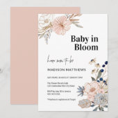 Bébé en fleur Baby shower floral Invitation (Devant / Derrière)