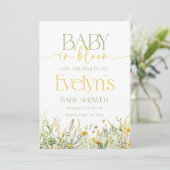 Bébé en fleur Baby shower invitation (Debout devant)