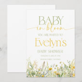 Bébé en fleur Baby shower invitation (Devant / Derrière)