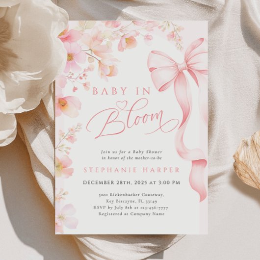 Bébé en fleur Baby shower Invitation