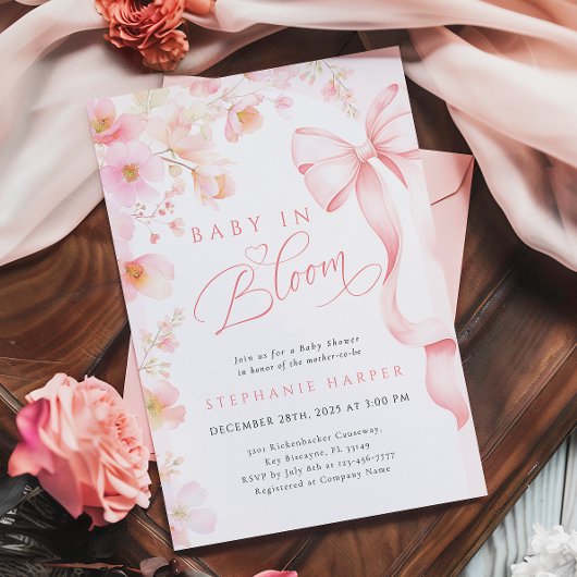 Bébé en fleur Baby shower Invitation