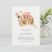Bébé en fleur Baby shower Peachy Invitation (Debout devant)