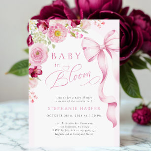 Bébé En Fleur Baby shower Printemps Invitation