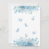 Bébé en Fleur bleu Baby shower Floral Invitation (Dos)