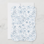 Bébé en Fleur bleu Baby shower Floral Invitation (Dos)