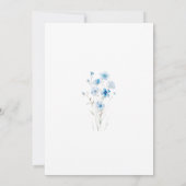 Bébé En Fleur Bleu Floral Boy Douche Invitation (Dos)