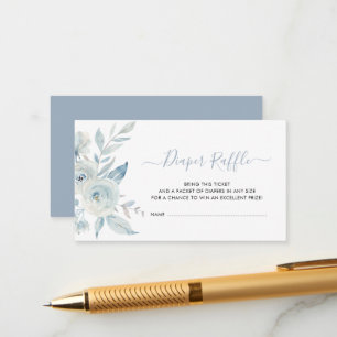 bébé en fleur bleu poussiéreux carte de tombole de