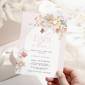 Bébé en Fleur Blush Baby shower Floral Invitation