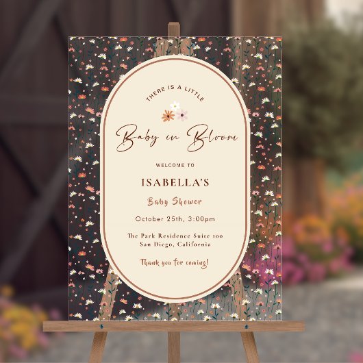 Bébé en Fleur Boho Chic Floral Jardin Fête Douche