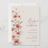 Bébé En Fleur Boho Floral Baby shower Invitation (Devant)