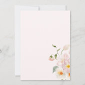 Bébé En Fleur Bow Soft Rose Baby shower Invitation (Dos)