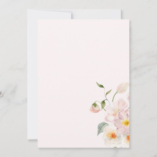 Bébé En Fleur Bow Soft Rose Baby shower Invitation (Dos)