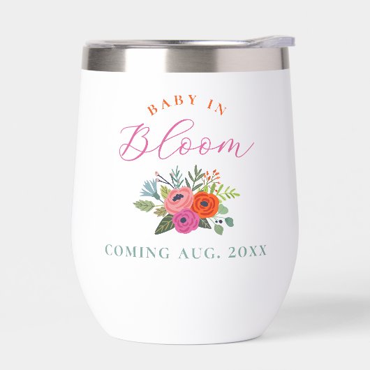 Bébé en fleur brillant Faire-part de grossesse flo (Gauche)