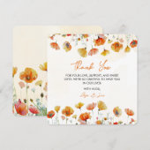 Bébé En Fleur Carte de remerciements Floral Douche (Devant / Derrière)