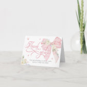 Bébé En Fleur Cute Rose Bow Baby shower Merci (Devant)