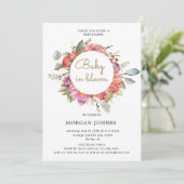 bébé en fleur de printemps Baby shower invitation (Debout devant)
