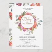 bébé en fleur de printemps Baby shower invitation (Devant / Derrière)
