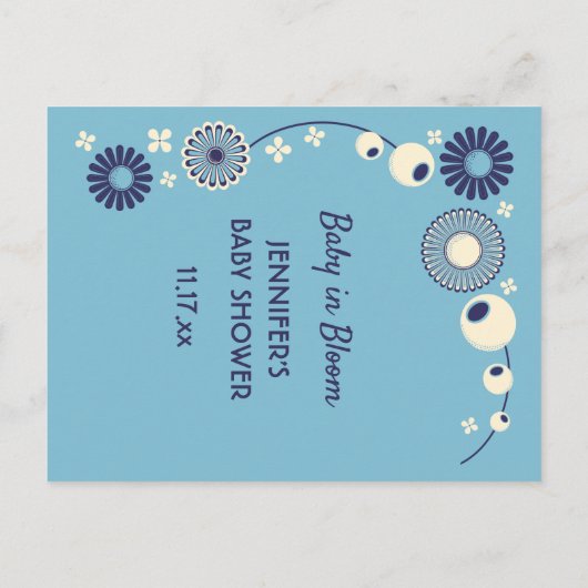 Bébé en Fleur Douche Bingo Cartes de jeu (Dos)