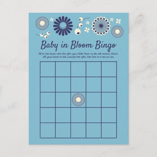 Bébé en Fleur Douche Bingo Cartes de jeu (Devant)