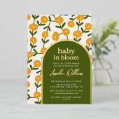 Bébé En Fleur Douche Invitation Foil Invitation (Debout devant)