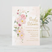 Bébé en fleur été Baby shower floral Invitation (Debout devant)