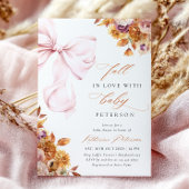 Bébé En Fleur FALL Pink Bow Baby shower Invitation