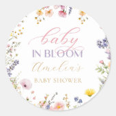 Bébé en fleur Fleur sauvage Baby shower Sticker (Devant)