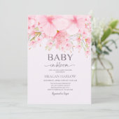 Bébé En Fleur Floral Fille Baby shower Invitation (Debout devant)