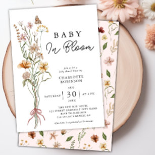 Bébé En Fleur Floral Spring Baby shower Invitation