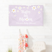 Bébé en Fleur Lilac Daisy boho douche Bannière (En situation)
