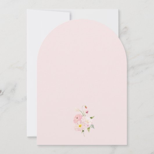 Bébé En Fleur Pink Bow Baby shower Invitation (Dos)