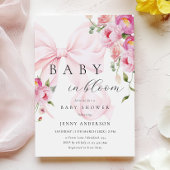 Bébé En Fleur Pink Bow Baby shower Invitation