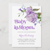Bébé En Fleur Purple Invitation Florale (Devant)
