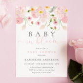 Bébé En Fleur Rose Baby shower Floral Invitation