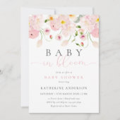 Bébé En Fleur Rose Baby shower Floral Invitation (Devant)