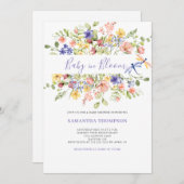 Bébé En Fleur Rose Floral Douche Invitation (Devant / Derrière)