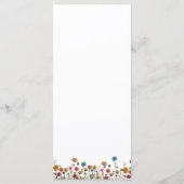 Bébé en fleur sauvage menu baby shower (Dos)